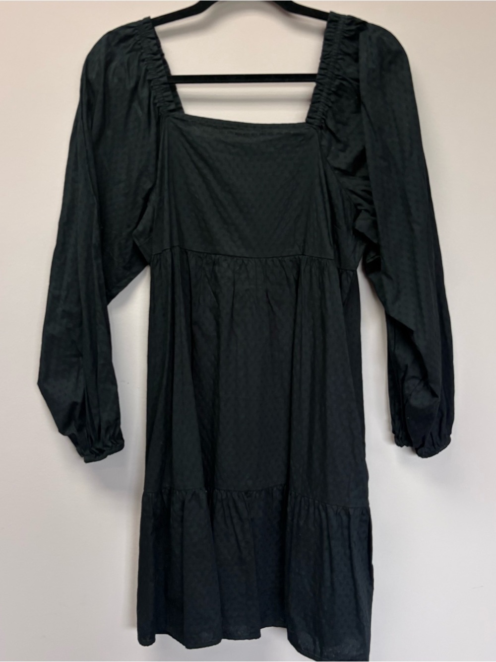 Women’s Black Square‎ Neck Long Sleeve Dress